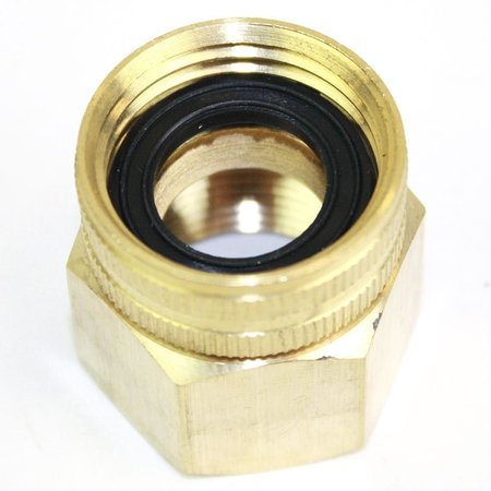 INTERSTATE PNEUMATICS 3/4 Inch GHT Female x 3/4 Inch Female NPT Water Hose Fitting - Swivel, PK 6 FGF012S-D6